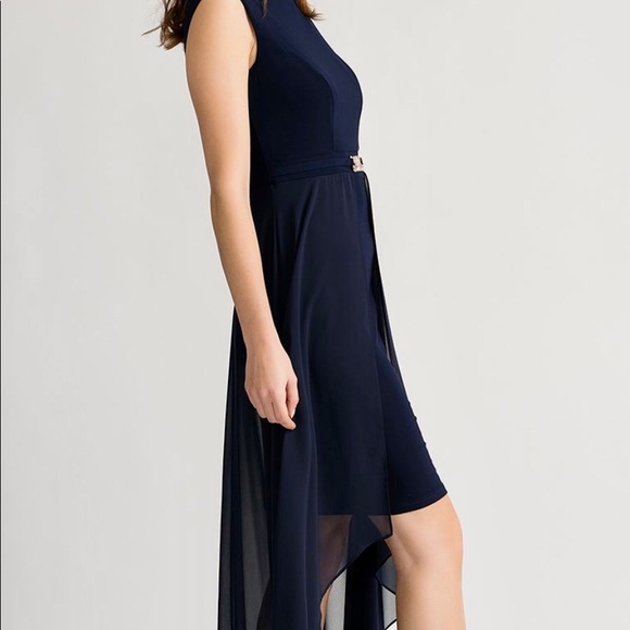 Elegant Joseph Ribkoff navy blue dress. - Picture 3 of 6